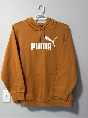 Puma Unisex Tan/Ginger  Hoodie 3X – Classic Pullover with White Puma Logo Front